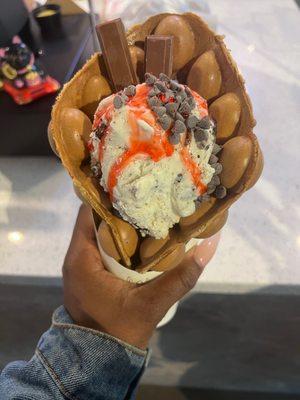 Waffle cone ice cream