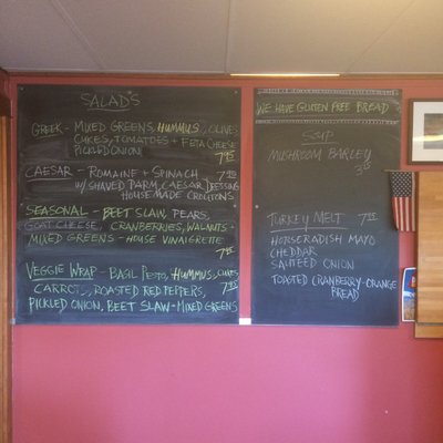 Menu board with daily specials.