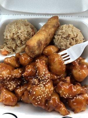 12. Sesame Chicken w/fried rice & spring roll