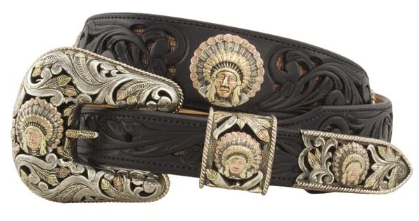 Custom Chief Buckle Set and hand-carved belt