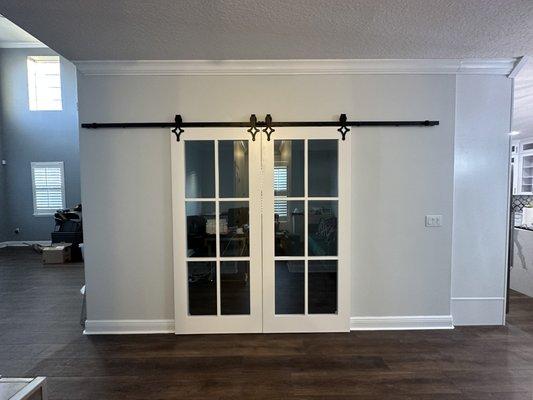 glass door on rails