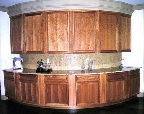 Cherry wet bar cabinets