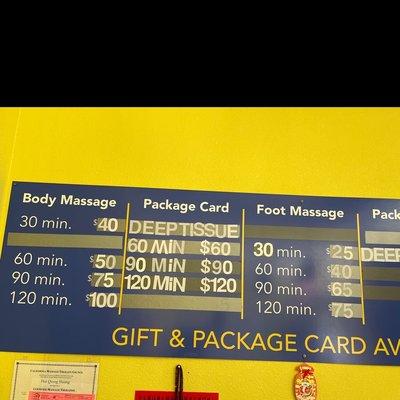 Current Prices for Perfect Relax Center