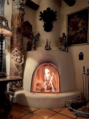 Adobe fireplace