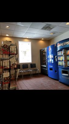 Inside bus station. Vending machine