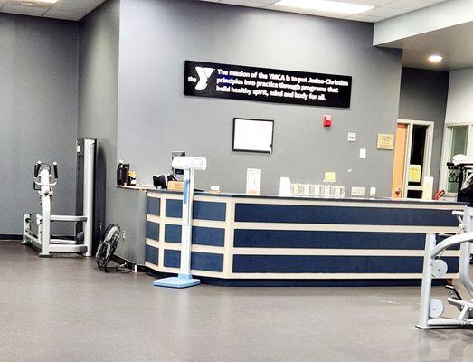 Exercise room desk on the 2nd floor.