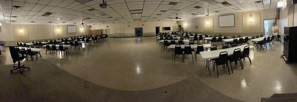 This is the hall set up for 180 guest