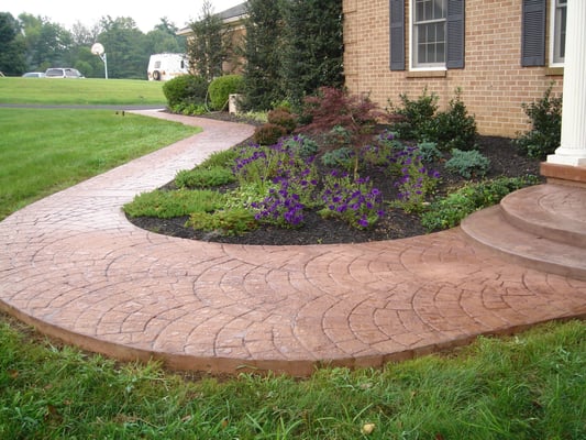 European Fan Stamped concrete winding walkway