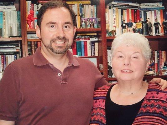 Dan and mother Sonya in his office