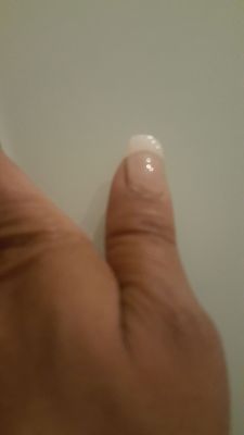 The top of my nail gel coating is coming off already! After 1 day  of getting them done.