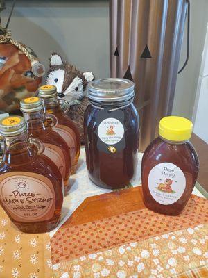 We offer local honey &  Fresh maple syrup from Michigan