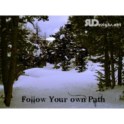 Photo taken by SUDesigns near Tahoe inspiring "Follow Your own Path"