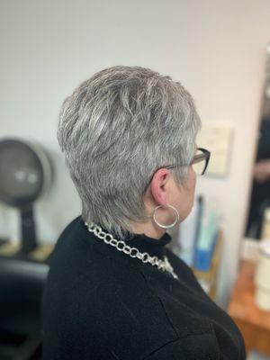 Professional and funky, textured but soft short hair