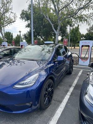 Hertz rental Tesla Model Y being charged