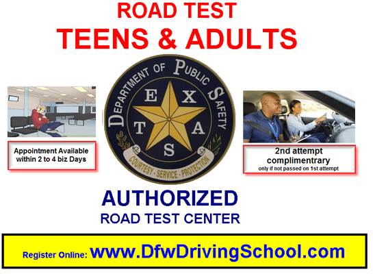 Now offering Teen & Adults Road Test in Plano Texas