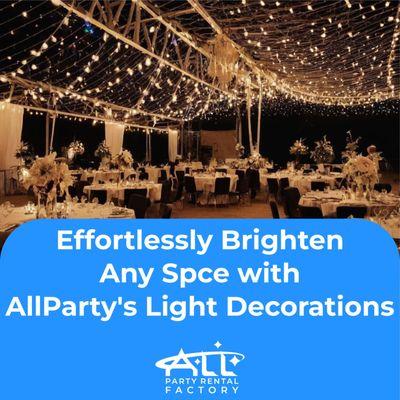 Ready to shine? From elegant string lights to mesmerizing LED installations, we have everything you need to add a touch of brilliance to you