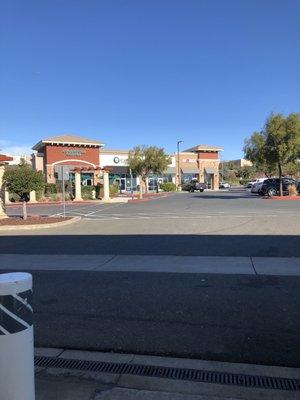 Across the parking lot... Starbucks, Crumbl cookie,and Bad Bakers. In n Out is across the street.