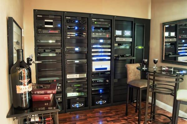 show room audio video rack