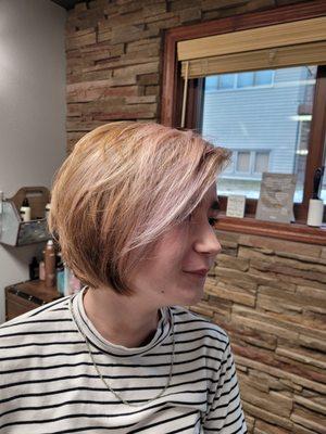 She loves her fresh new style and pop of color!!