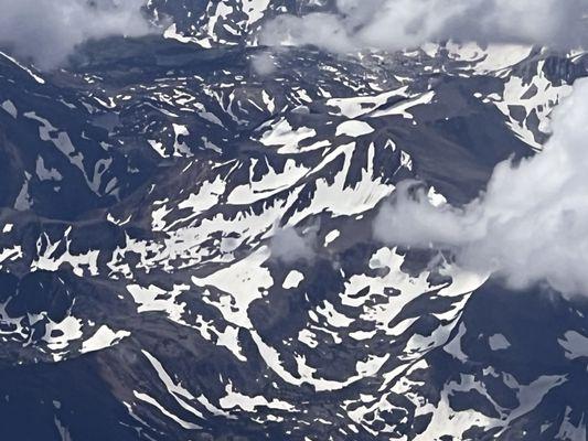 Snow capped mountains...