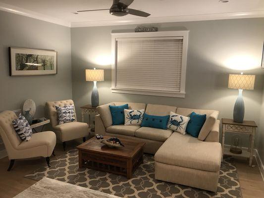 Completed Living Room Design Old Village Mt Pleasant SC