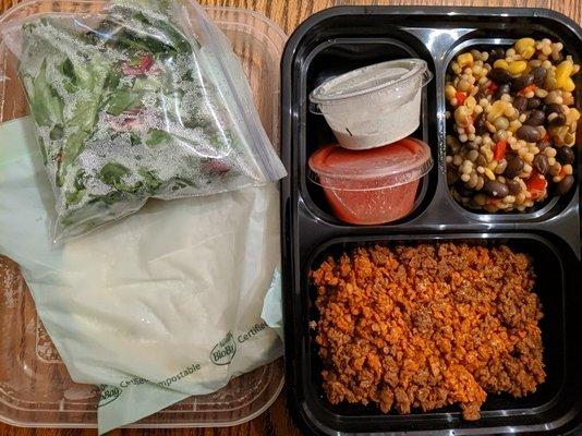 Meal prep lunch this week from Boxables. Vegan tacos