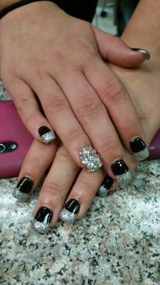 Gel nails w/ stone designs