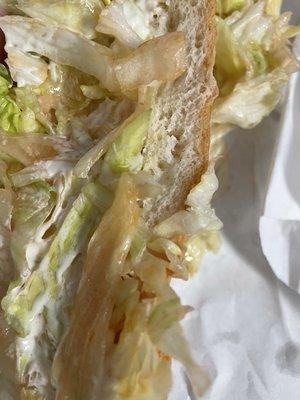 This brown lettuce on my sub!  Both had this disgusting old lettuce in them!