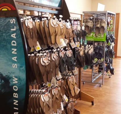 large selection of shoes, boots and sandals.