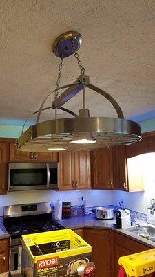 Heavy light fixture. Great job.