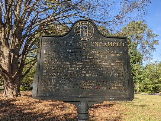 Sweeny’s Div. Encamped Historical Marker