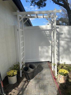 Pavers, fences, trellis, new plants