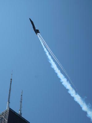 2021 Navy Blue Angels.  A high speed turn right outside of John Hancock's windows.