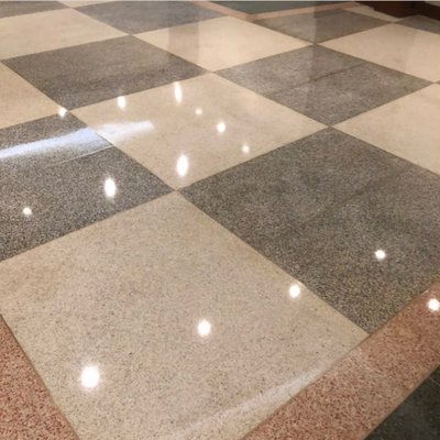 Terrazzo floor polished