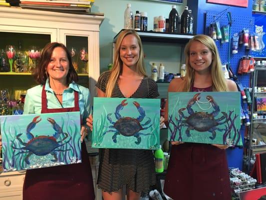 All three of us with our crabs!