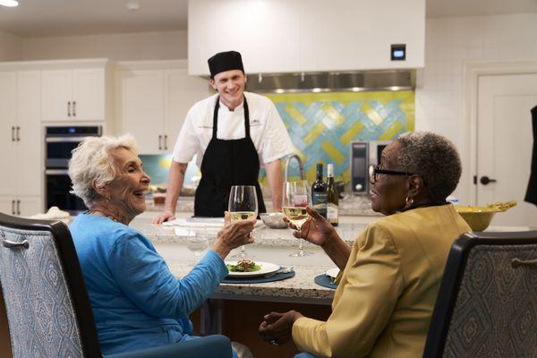 Personal chefs prepare meals inspired by the Mediterranean diet.