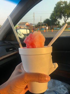 Strawberry pina colada sno cone