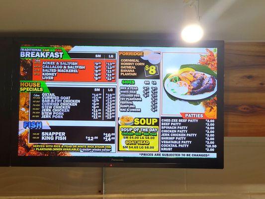 There menu. Really great prices.