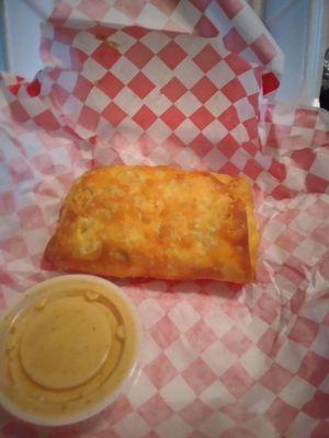 Philly cheese steak egg roll with special sause