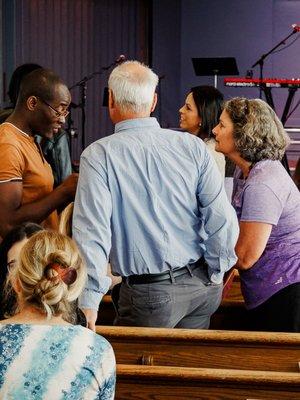 Intermission time between worship and sermon