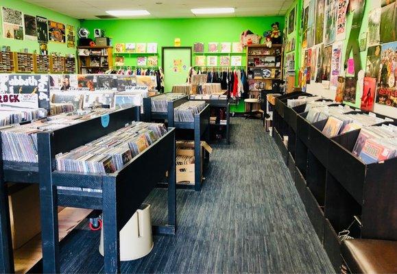 Interior of shop - they have cassettes, LPs, new arrivals, posters, pins...so much cool stuff!!