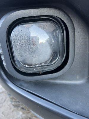 Condensation in fog light...