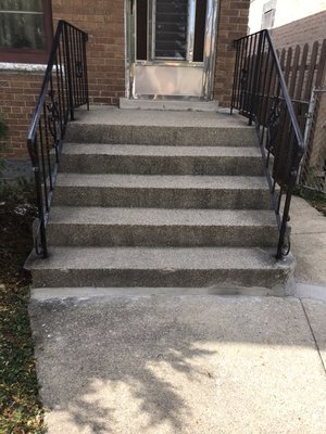 This picture was Taken before refurbishing of the front steps of the residence