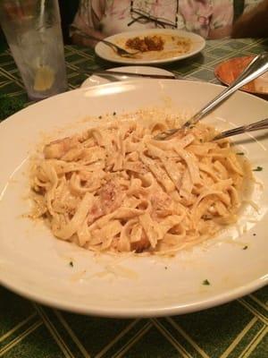 This is leftover. The portions are huge. The chef made shrimp Cajun pasta for me instead of the chicken. Delicious.