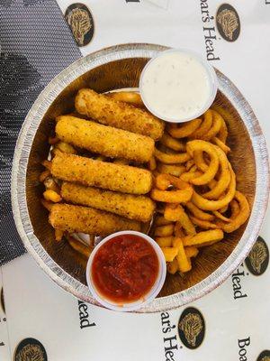 Mozzarella Sticks  Curly fries