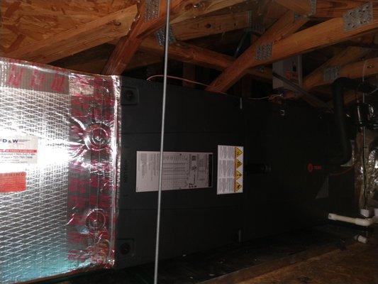 Air handler installed in small attic