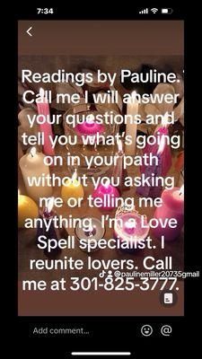 Psychic Pauline Love Spell Special List