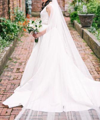 My wedding dress was tailored perfectly! I loved how my shoulder straps shortened, bra cups added, and bustle added. Very happy.