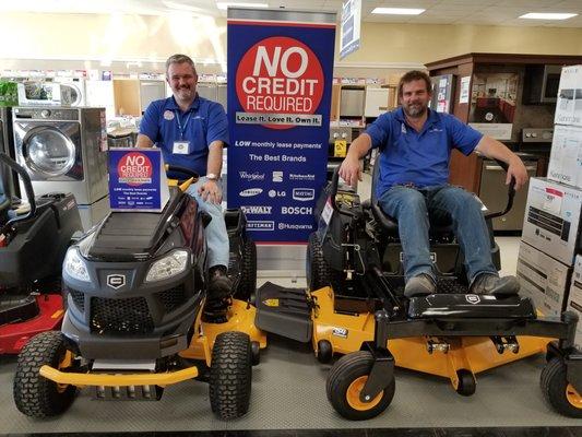 Let us help you get a new riding mower with a new Sears card or great leasing options!