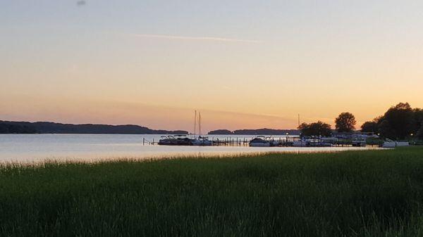 Gorgeous sunset out behind the library, overlooking Portage Lake